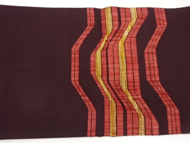  本場筑前博多変わり横段模様織出し名古屋帯